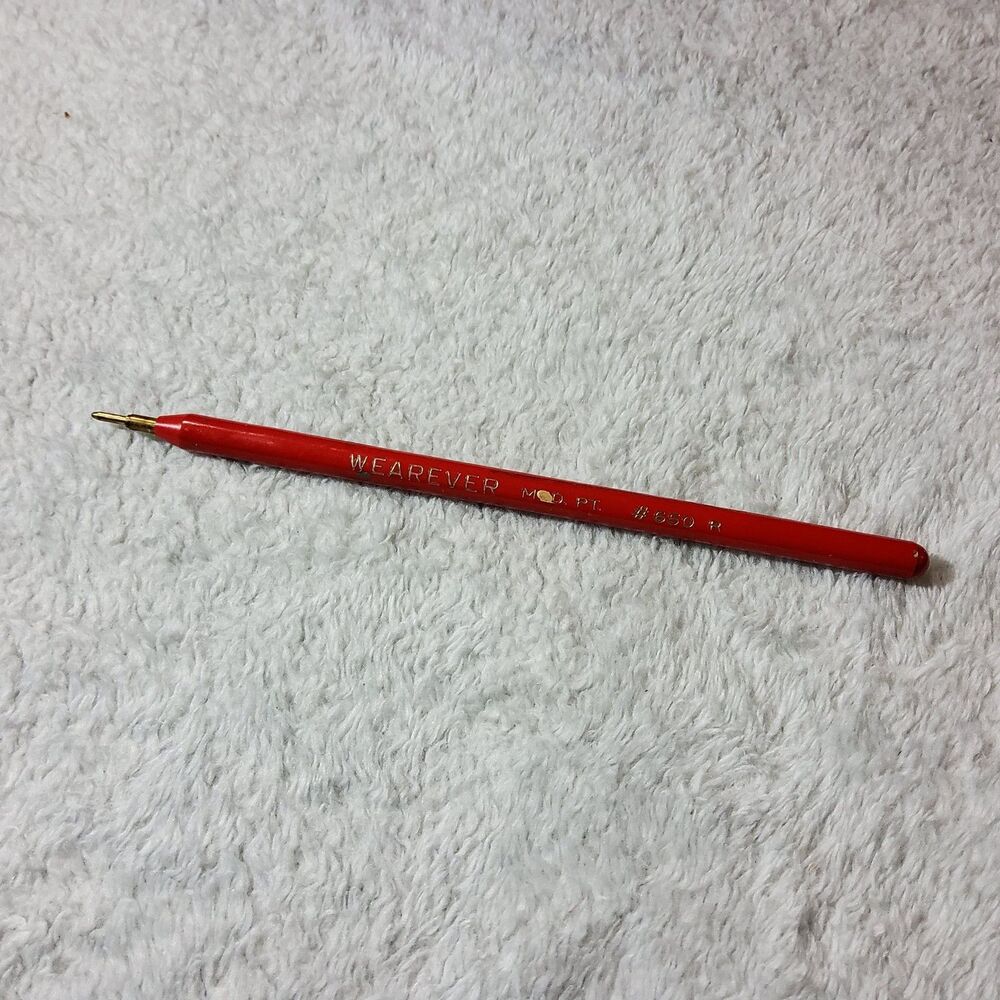 Rare Vintage Wearever # 650 R Med Point Ballpoint Pen Red *NOT WORKING*